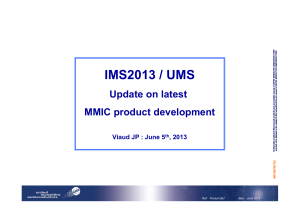 20130605 IMS2013-Update on latest MMIC product development