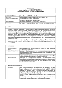 2nd Cycle Degree in ELECTRICAL ENGINEERING