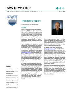 AVS Newsletter