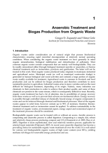 Anaerobic Treatment and Biogas Production from