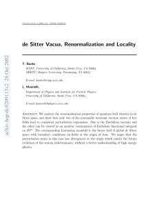 de Sitter Vacua, Renormalization and Locality