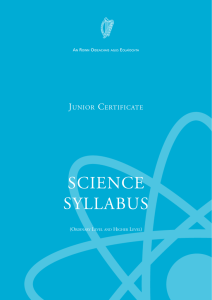 Junior Certificate - Science Syllabus (File Format PDF
