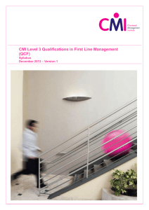 CMI Level 3 Qualifications in First Line Management (QCF)