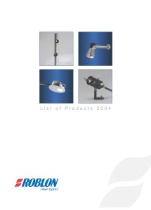 Roblon Fiber Optics` List of Products 2004 UK