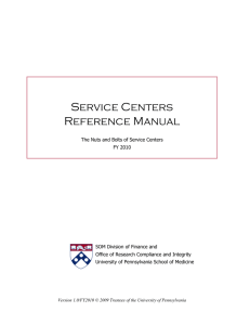 SERviCE CENtERs REFERENCE MANuAl