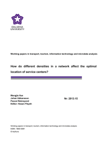 How do different densities in a network affect the optimal location of