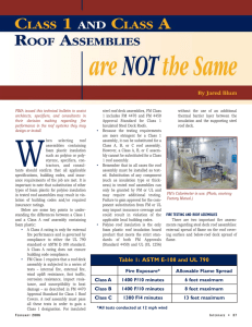 Class I And Class A Roof Assemblies Are Not The Same