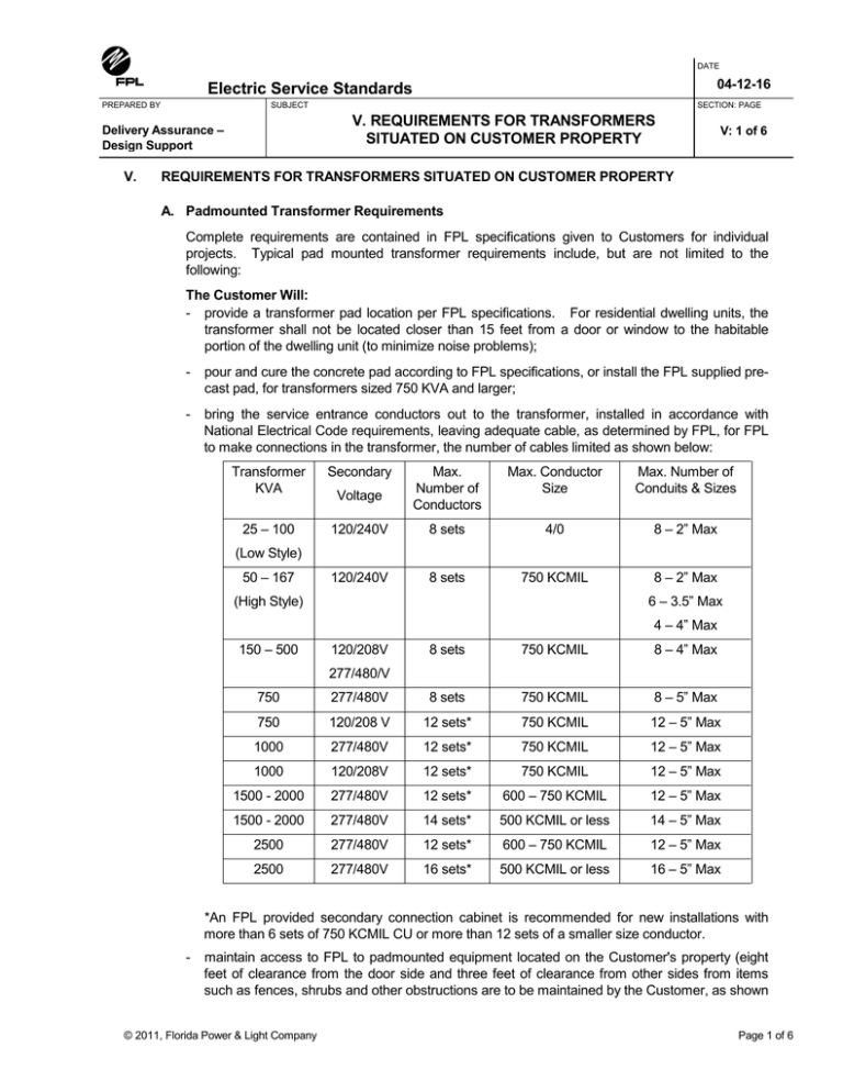 Electric Service Standards