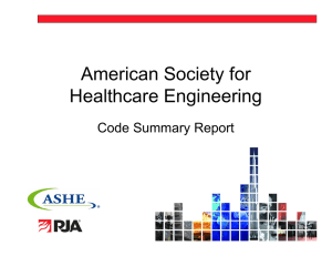 Code Summary Report - American Society for Healthcare Engineering