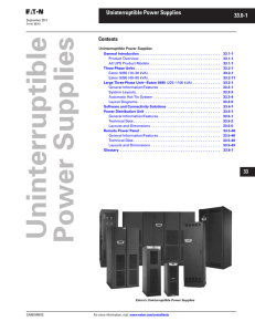 Uninterruptible Power Supplies