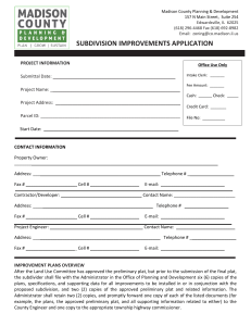 subdivision improvements application