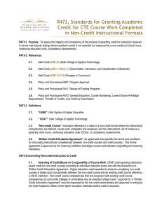 R473, Standards for Granting Academic Credit for CTE Course Work