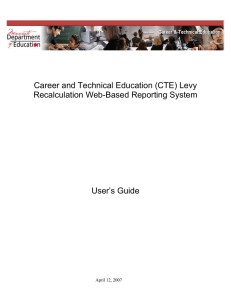 Career and Technical Education (CTE) Levy Recalculation Web
