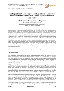 Fixed-Speed and Variable Speed (PMSG) Induction Generators