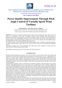 Power Quality Improvement Through Pitch Angle Control of Variable