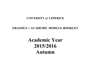 Erasmus + Academic Module Booklet Autumn 2015/16