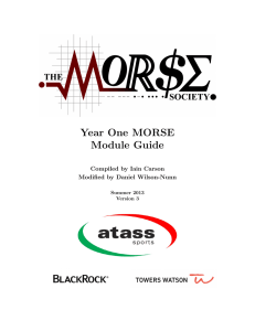 Module Guide Year One - Warwick Morse Society