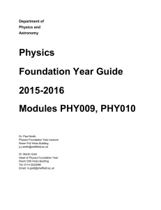 Foundation year guide - University of Sheffield