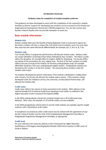 Module template guidance notes