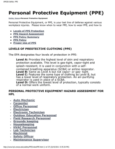 Personal Protective Equipment - The University of Maryland Center