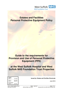 Estates and Facilities Personal Protective Equipment Policy Guide to