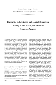 Premarital Cohabitation and Marital Disruption Among White, Black