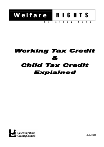 Working Tax Credit and Child Tax Credit