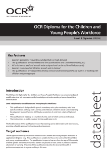 OCR Diploma for the Children and Young People`s Workforce