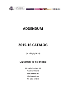 2015-2016 Addendum - University of the People