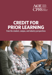 Credit for Prior Learning - American Council on Education