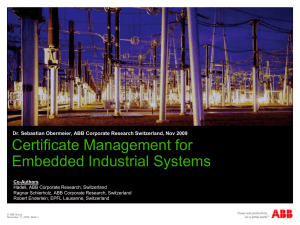 Certificate Management for Industrial Systems