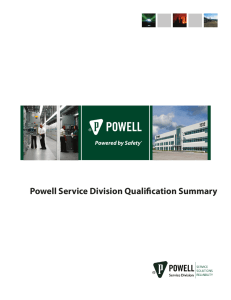 Powell Service Division Qualification Summary