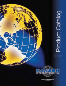 Product Catalog - Hansen International