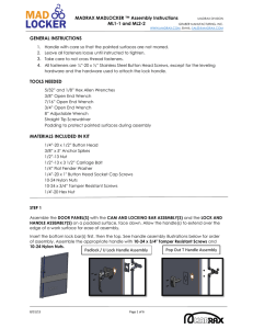 MADRAX MADLOCKER ™ Assembly Instructions ML1-1 and ML2