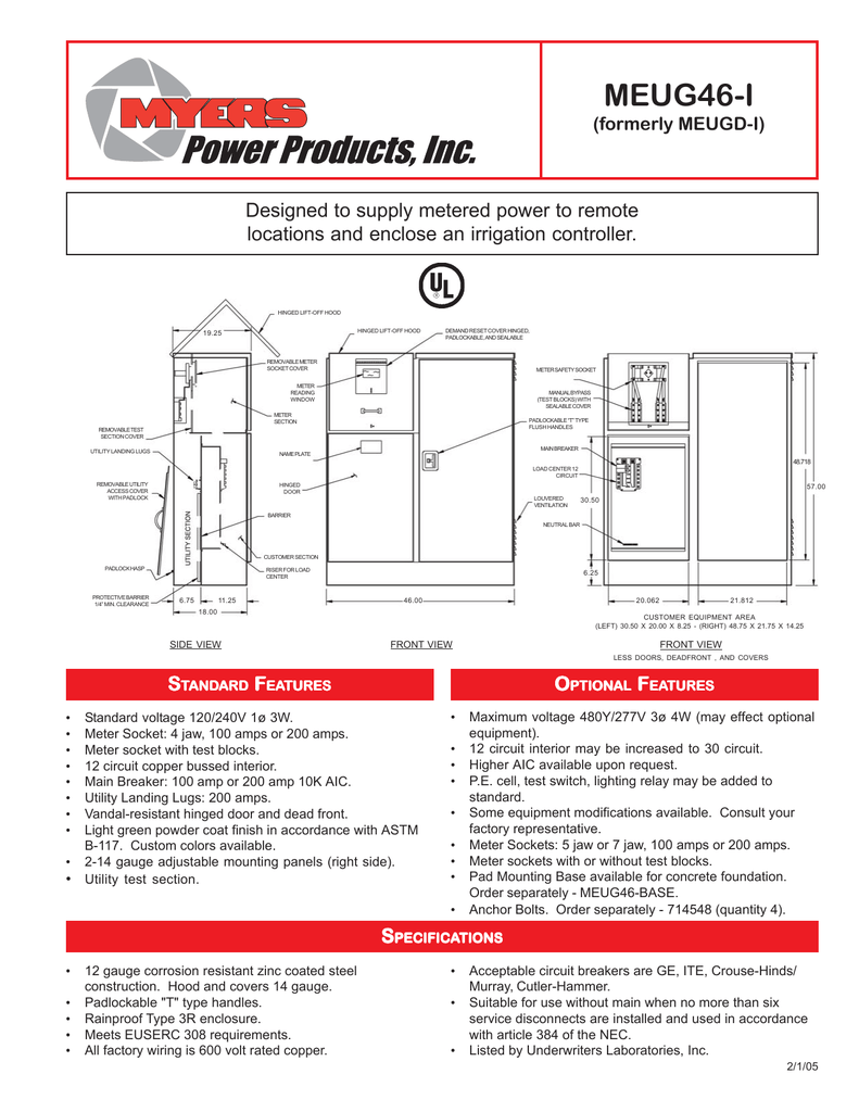 Cut Sheet Myers Power Products