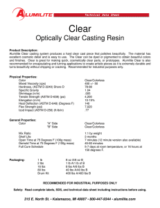 Optically Clear Casting Resin