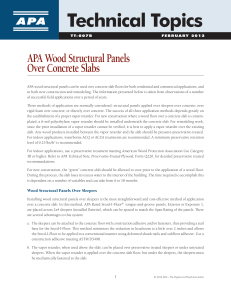 APA Wood Structural Panels over Concrete Slabs