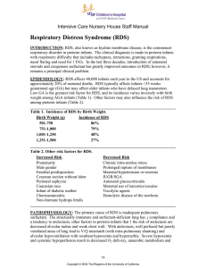 Respiratory Distress Syndrome (RDS)