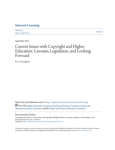 Current Issues with Copyright and Higher Education: Lawsuits