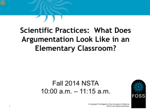FOSS Scientific Practices: What Does Argumentation Look Like in