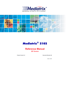 Mediatrix 2102 Reference Manual - SIP Version