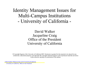 Identity Management Issues for Multi-Campus