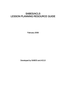 SABES-ACLS Lesson Planning Resource Guide