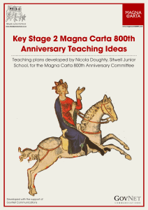 Key Stage 2 Magna Carta 800th Anniversary Teaching Ideas