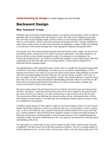 Backward Design: Why `Backward` Is Best
