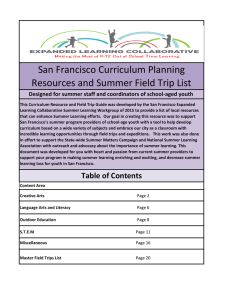 San Francisco Curriculum Planning Resources and Summer Field