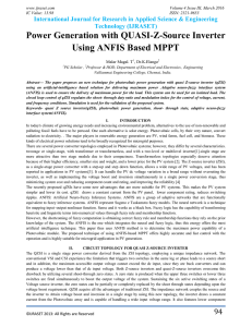 Power Generation with QUASI-Z-Source Inverter Using ANFIS