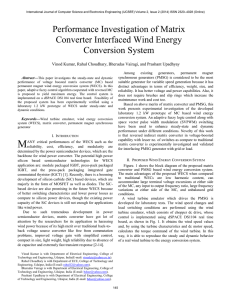 Performance Investigation of Matrix Converter Interfaced Wind