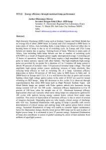 TITLE: Energy efficiency through sustained lamp performance