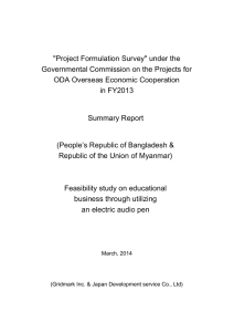Summary Report "Project Formulation Survey" under the
